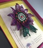 Collectable Commemorative Rosette for Women - Purple, green and white brooch - Image 9