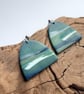 Seascape earrings, Arches, Polymer clay dangles, Blue green earrings, Abstract  - Image 2