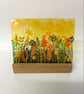 Sunset meadow, fused glass free standing art panel  - Image 1