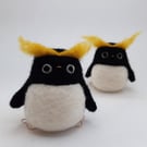 Macadoodle Dandy - needle felted macaroni penguin ornament 