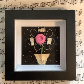 Flower art. Wire and paper. Unique picture. Wall art. Nature. 