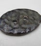 Large Obsidian Sprig Oval Handmade Ceramic Button - Image 2