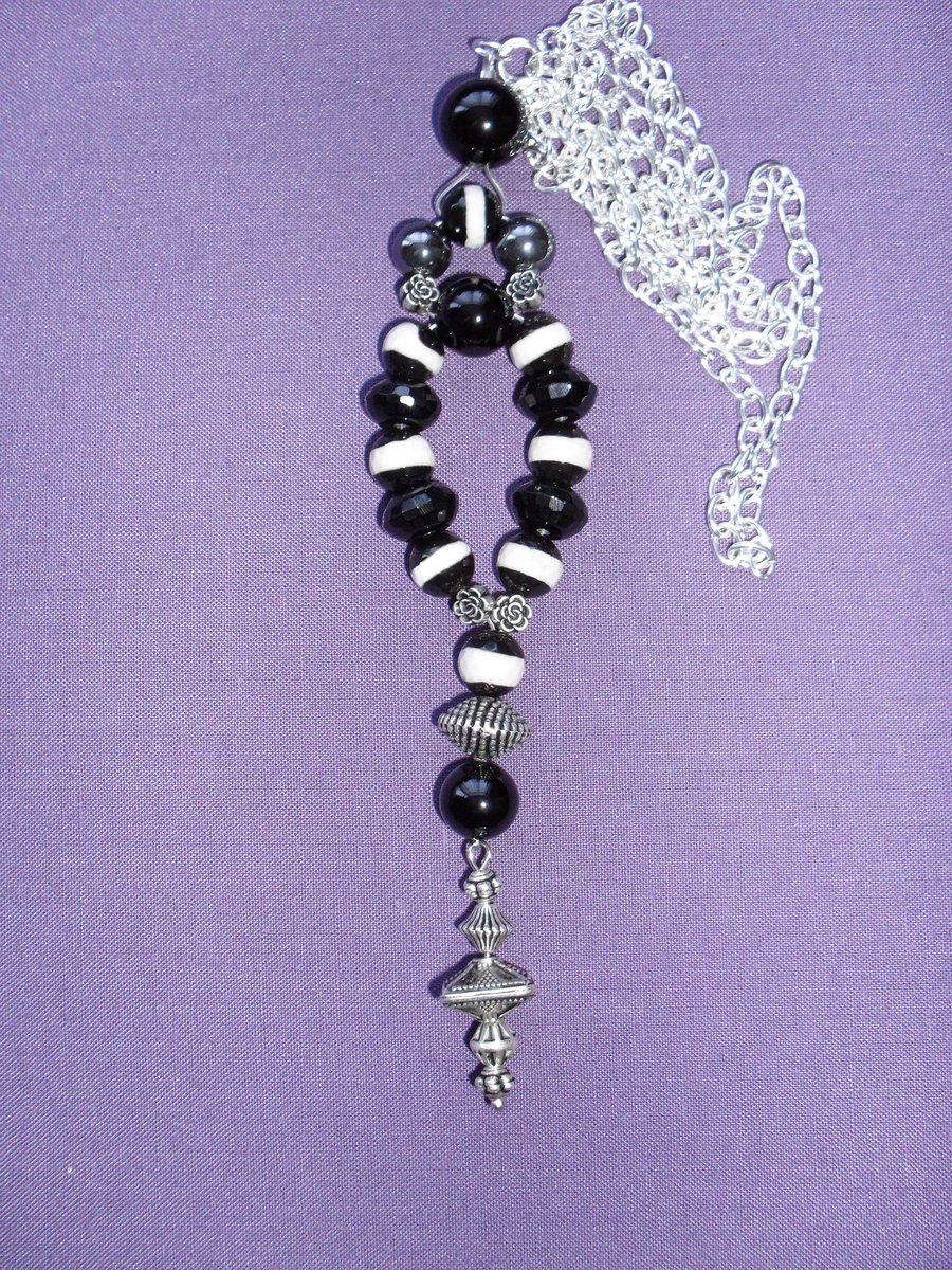  Black onyx and agate Chain Necklace