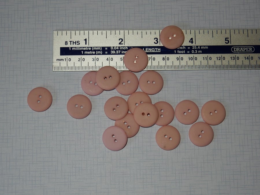 Matte pale pink buttons 17mm