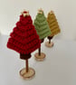 Mini Christmas Trees on Stand in Traditional Colours of Red, Green, and Gold - Image 2