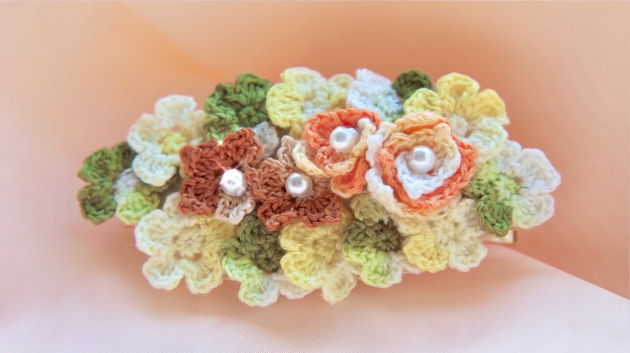 Crochet Florals hair clip 