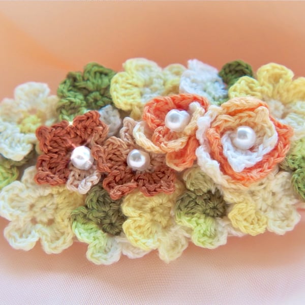 Crochet Florals hair clip 