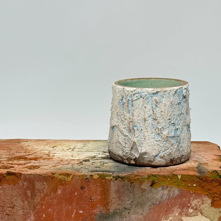 Polished edge textured tumbler. No 9