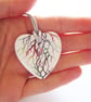 Tree of Life Artwork on Heart Shaped Ceramic Pendant on Grey Cord - Image 1