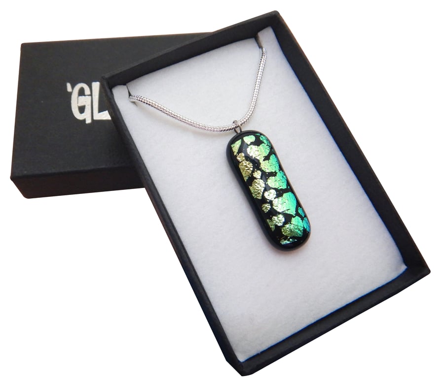 Fused Glass  'Hearts' Pendant Necklace