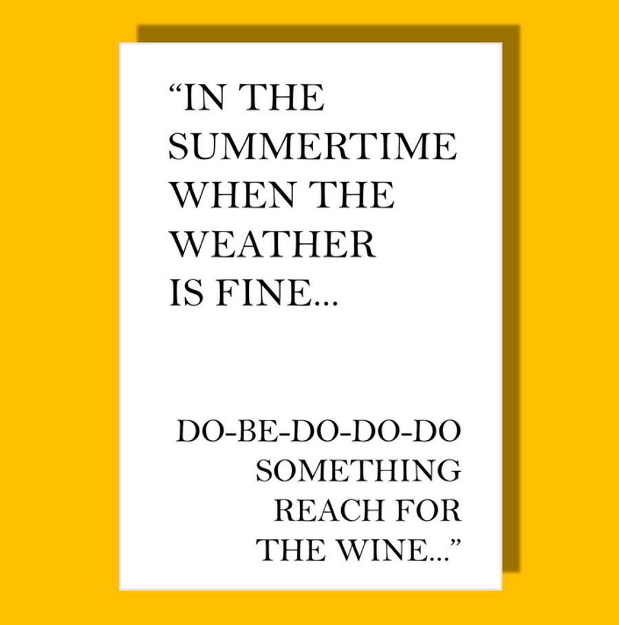 Funny birthday card, thinking of you card, card for him or her, summertime