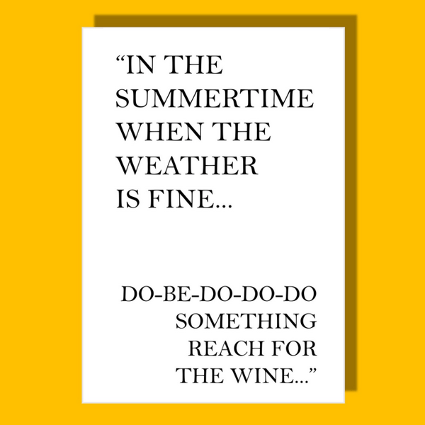 Funny birthday card, thinking of you card, card for him or her, summertime