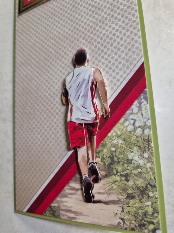 Male running birthday or marathon card 