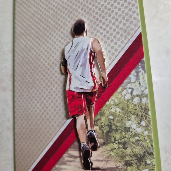 Male running birthday or marathon card 