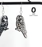 Mismatched Geometric Parakeet Earrings - Laser Cut Wooden Jewellery Gift