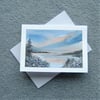 original watercolour landscape hand painted blank greetings card ( ref F 32 )