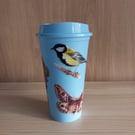 Sky Blue British Nature Themed Hot Cup Birds Butterflies Moths Insects Gift 