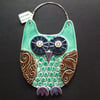 Blue Owl ceramic hanging decoration 