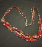 Crocheted necklace, lightweight, in shades of pink, purple, yellow and green - Image 5