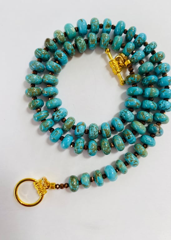 Turquoise rondelle beaded necklace 