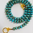 Turquoise rondelle beaded necklace 