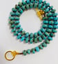 Turquoise rondelle beaded necklace 