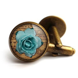 Blue Rose Cufflinks (RR02)