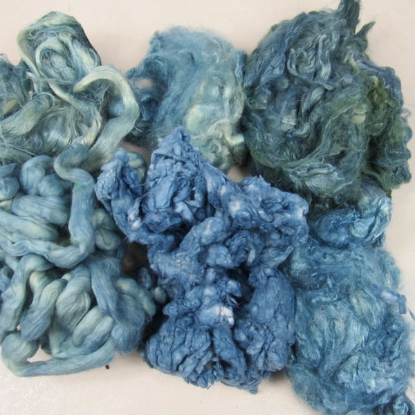 Natural Dye Mid Blue Indigo Mixed Plant Fibre Texture Craft Pack