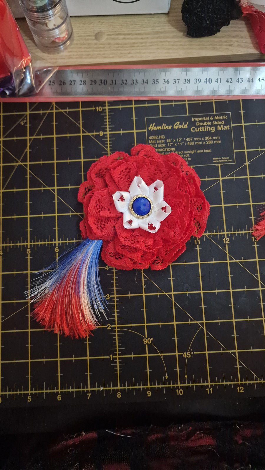 Handmade flower hair clip brooch or other accessory