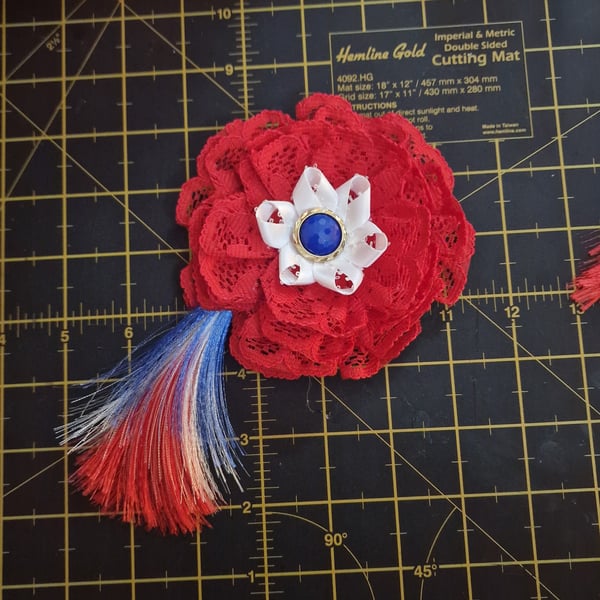 Handmade flower hair clip brooch or other accessory