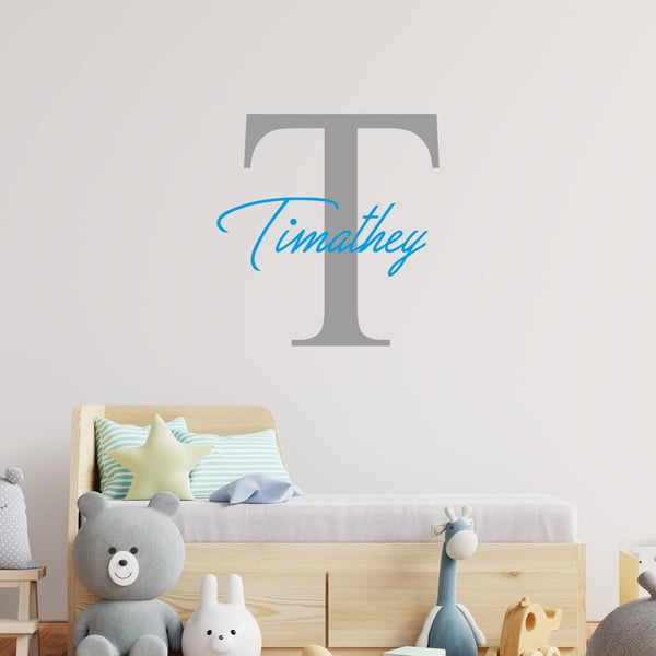 Personalised Name Bedroom Wall Initial Sticker Children s Playroom Decal Nursery