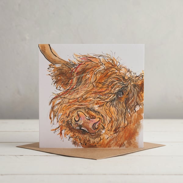 Highland Cow Greetings card