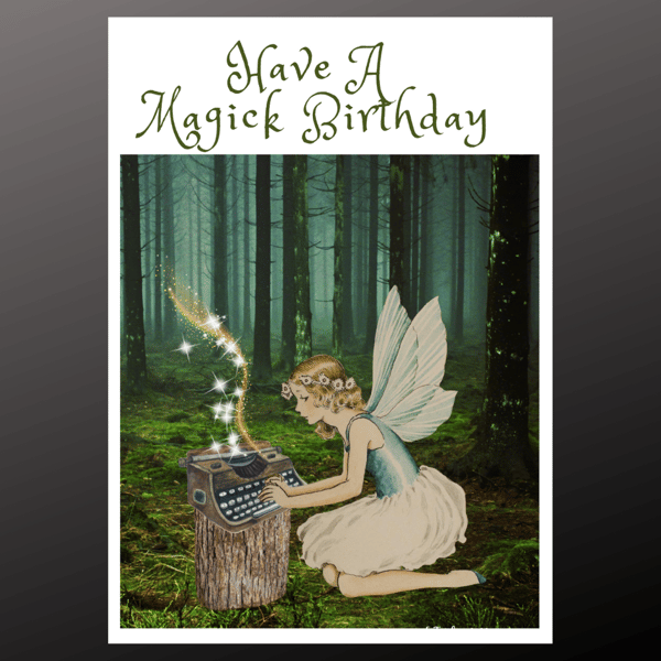 Have A Magick Birthday Card Witch Flying Personalised Seeded Wiccan Pagan