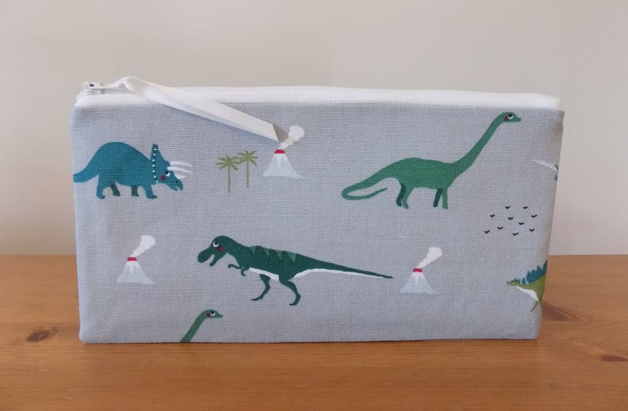 Dinosaur Pencil Case Animal Make Up Cosmetics Bag Children's Kid's Lined Pouch