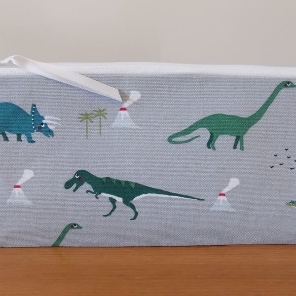 Dinosaur Pencil Case Animal Make Up Cosmetics Bag Children's Kid's Lined Pouch