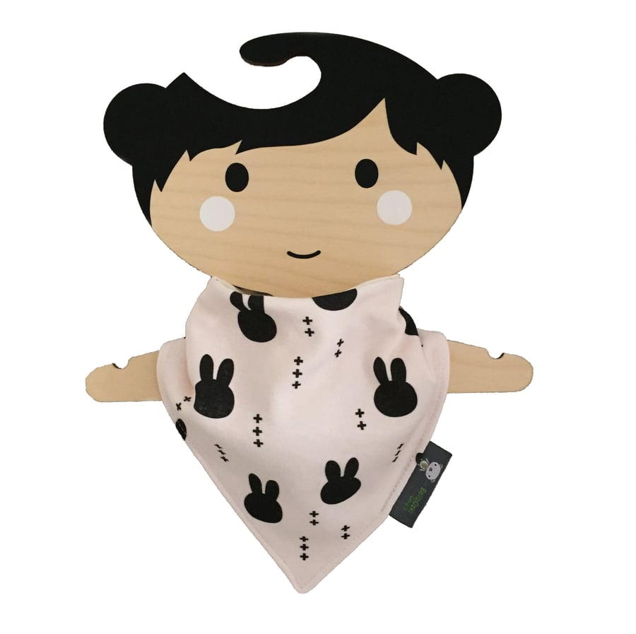 ORGANIC Baby Bandana Dribble Bib in BUNNY HEADS Xmas Gift Idea from BellaOski