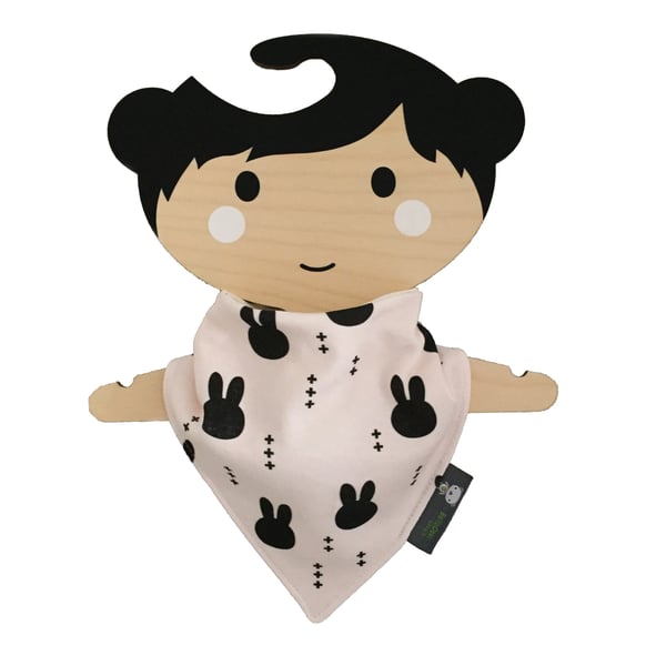 ORGANIC Baby Bandana Dribble Bib in BUNNY HEADS Xmas Gift Idea from BellaOski