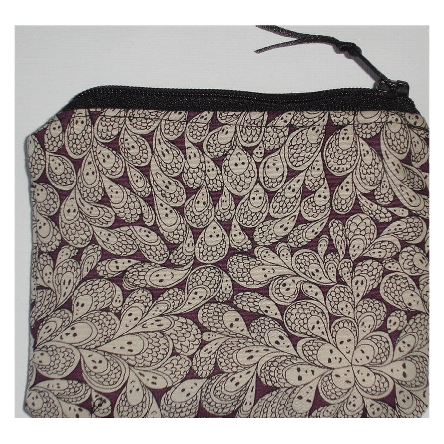 Liberty Fabric Cranford by Grayson Perry Zipped Purse Emo