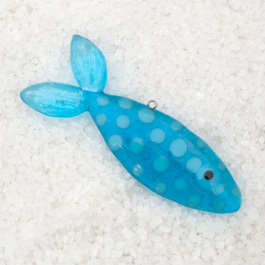 Fused Glass Spotty Fish Decoration