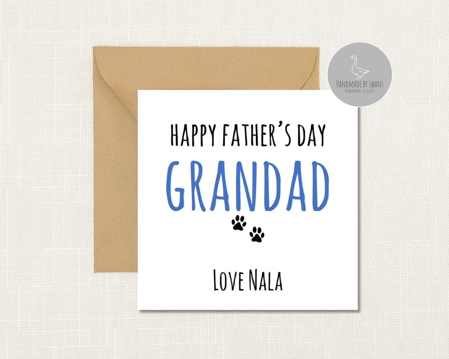 Happy Father's Day Grandad Love from the dog Greeting Card