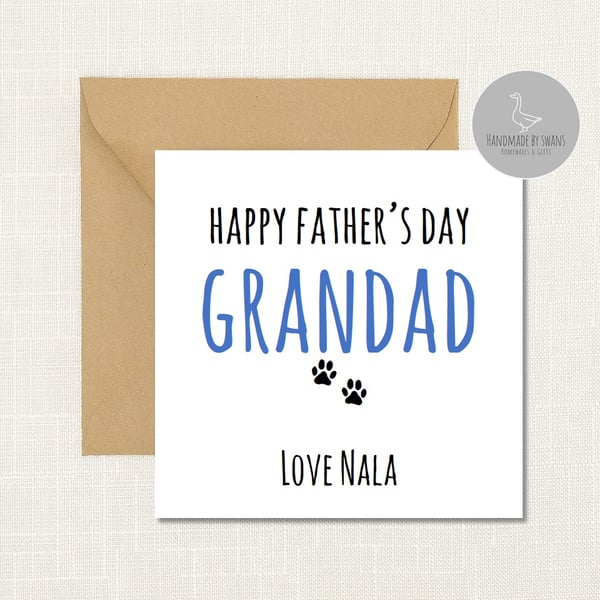 Happy Father's Day Grandad Love from the dog Greeting Card