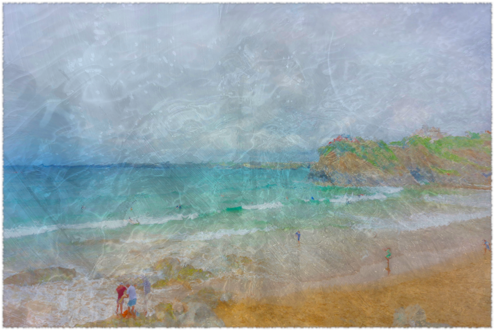Picture Towan Beach, Newquay Print, Digital Art Print Cornwall