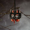 Devil cat wooden hanging ornament- Damien the cat