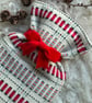Mini Hot Waterbottle - Red & Green. Handwoven in Wales - Image 2