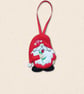 Rose Gnome Decoration - Embroidered Felt Hanging Decor