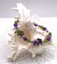 Amethyst and Peridot Stretch Bracelet with Elephant Charms. Free UK Postage
