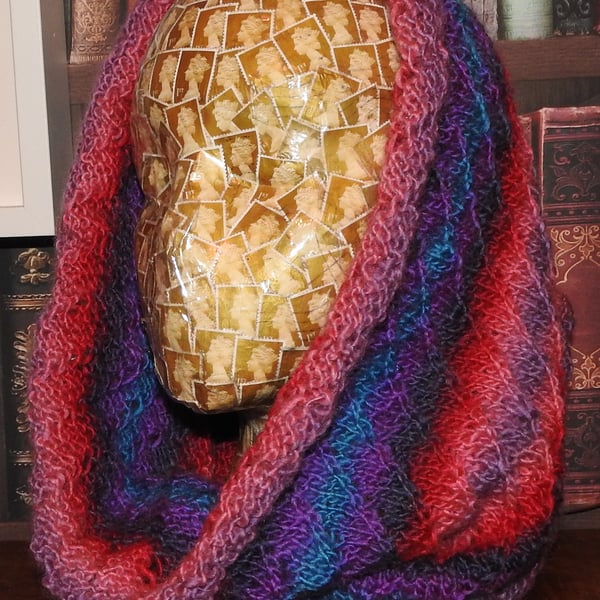 Hand Knitted Neck Warmer,scarf Multicolured