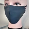 Handmade 3 layers dark grey reusable adult face mask.