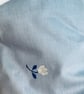 Chambray blue with embroidered flowers gift or storage bag - Image 5