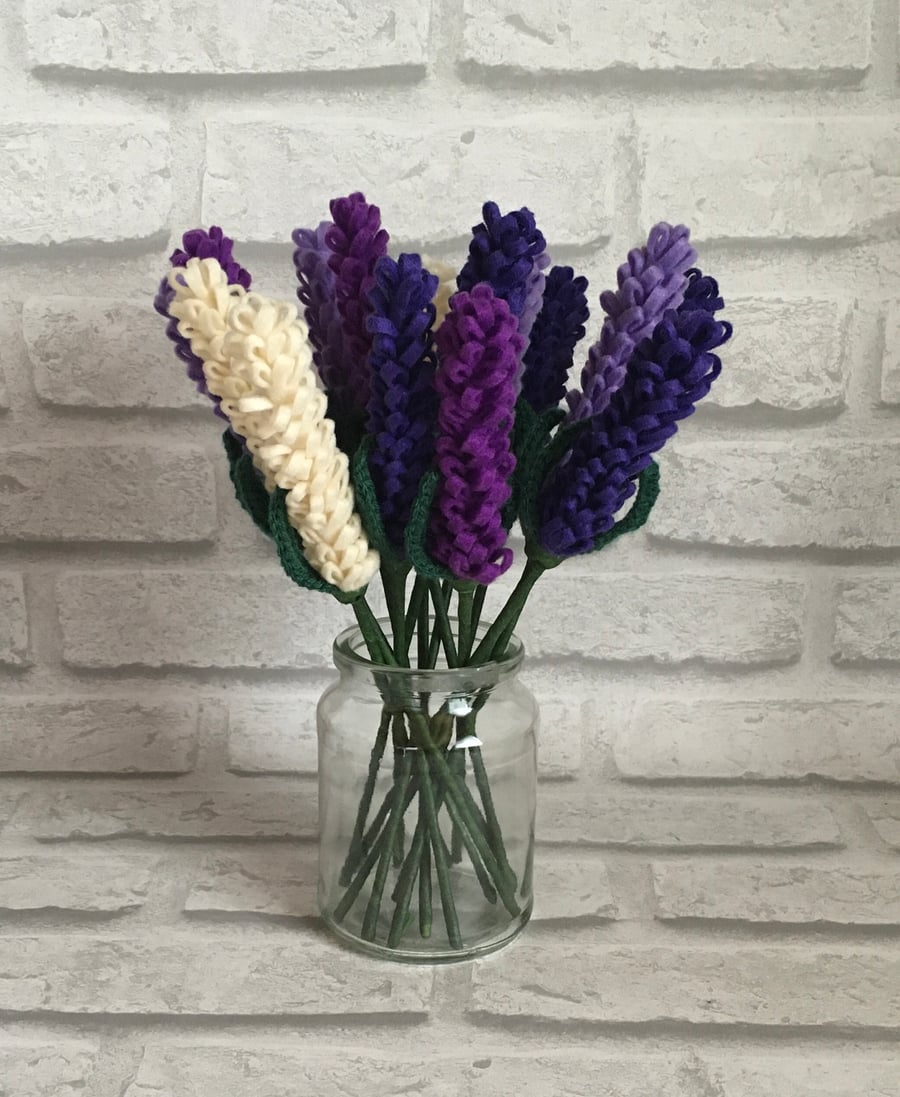 Handmade Felt Lavender Flowers